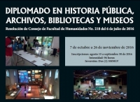 Diplomado en Historia P&uacute;blica, Archivos, Bibliotecas y Museos