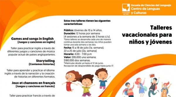 Talleres Vacacionales en Lenguas para ni&ntilde;os y j&oacute;venes