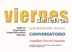 Viernes de Letras con Ang&eacute;lica Hoyos