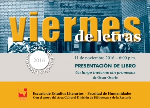 Viernes de Letras, presentaci&oacute;n del libro "Un largo invierno sin promesas"