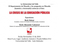 Foro: La Crisis de la Educac&oacute;n P&uacute;blica
