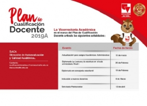 Invitaci&oacute;n Actividades Plan Cualificaci&oacute;n Docente 2019