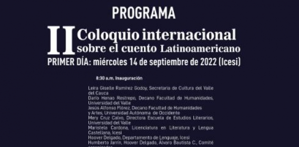 Programaci&oacute;n II Coloquio Internacional sobre el Cuento Latinoamericano