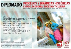 Inscripciones al Diplomado en Procesos y Din&aacute;micas Hist&oacute;ricas