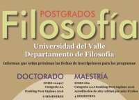Inscripciones para los programas de MAESTR&Iacute;A Y DOCTORADO EN FILOSOF&Iacute;A
